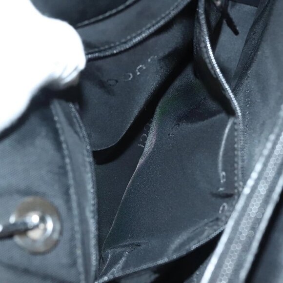 GUCCI Bamboo Hand Bag Nylon Black Silver 002 1016 Auth ep9594 - Picture 11 of 16